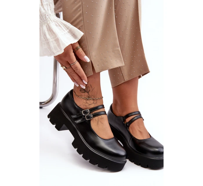 Damskie Półbuty Na Niskim Obcasie Czarne Saviwa Damskie Półbuty Na Niskim Obcasie Czarne Saviwa