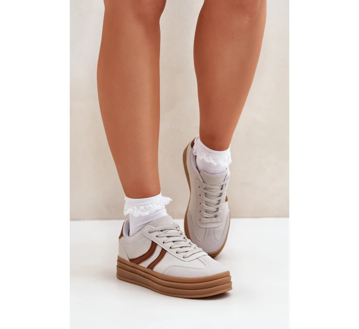 Stylové tenisky na platformě šedé model 21682892 - Boto