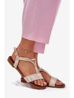 Dámské Plné Sandály S Pásky model 21698276 Zlaté - S.Barski