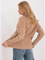 Sweter AT SW model 20463784 camelowy - FPrice Sweter AT SW model 20463784 camelowy - FPrice