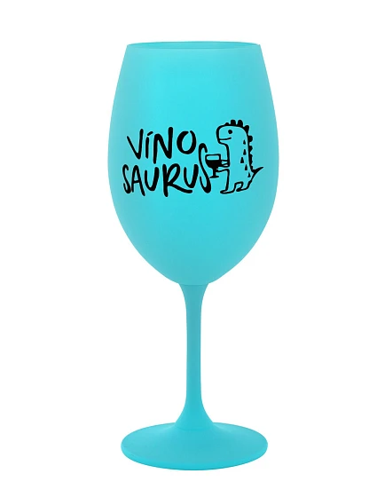 VÍNOSAURUS - tyrkysový pohár na víno 350 ml