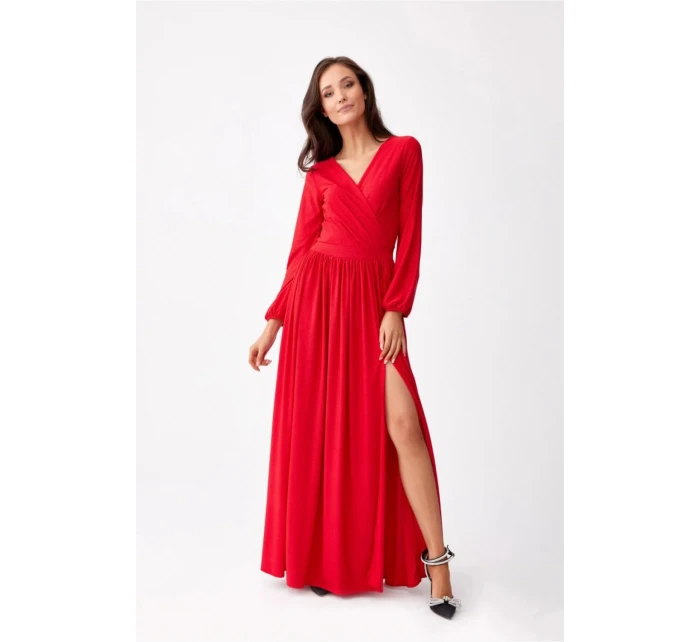 Dlhé šaty SUK0420 188244 červené - Roco Fashion Dlhé šaty SUK0420 188244 červené - Roco Fashion