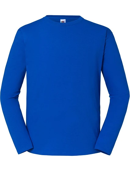 Fruit of the Loom Iconic 195 LSL Pánske tričko z hrubej bavlny s dlhým rukávom 16.1360 kráľovská modrá