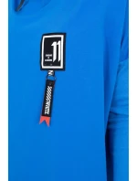 Oversize blúzka s asymetrickými bokmi nevädze modrá