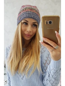 Fleecová čiapka Patrycja K254 fialová+modrá
