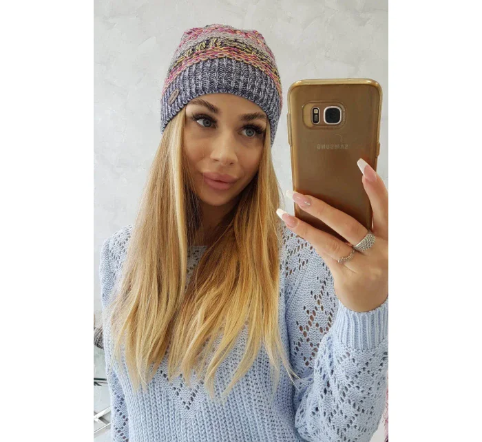 Fleecová čiapka Patrycja K254 fialová+modrá