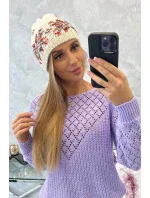 Dámska čiapka Florence K350 ecru+red