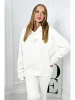 Izolovaná bavlněná souprava, mikina s model 18922065 + kalhotami ecru - K-Fashion