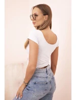 Dámska klasická bavlnená blúzka s krátkymi rukávmi modrá