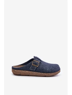 Kapcie Męskie Z Klamrą Klapki Profilaktyczne Inblu MT000012 Granatowe