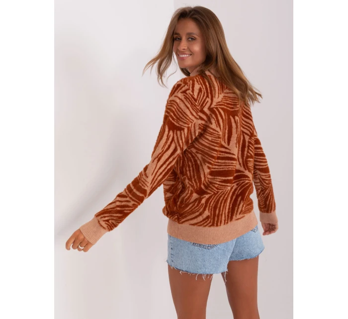 Sweter AT SW model 18895479 jasny brązowy - FPrice Sweter AT SW model 18895479 jasny brązowy - FPrice