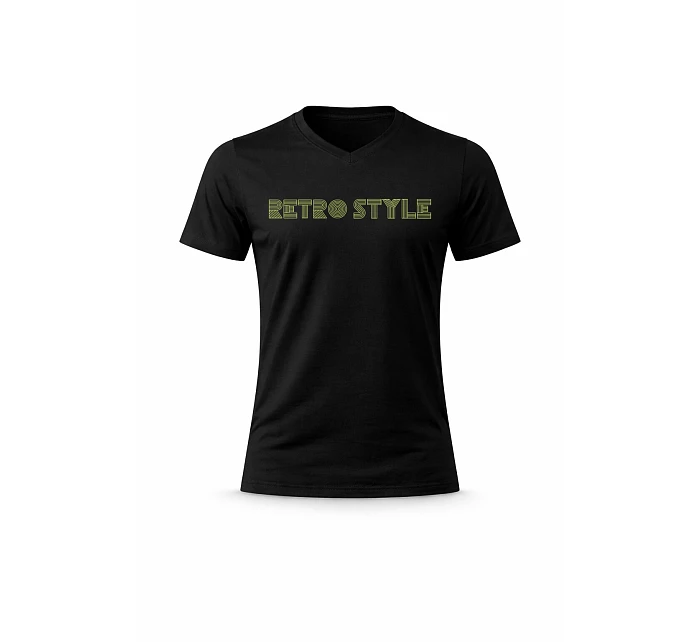 Pánské bavlněné tričko s potiskem - RETRO STYLE - černé Pánské bavlněné tričko s potiskem - RETRO STYLE - černé