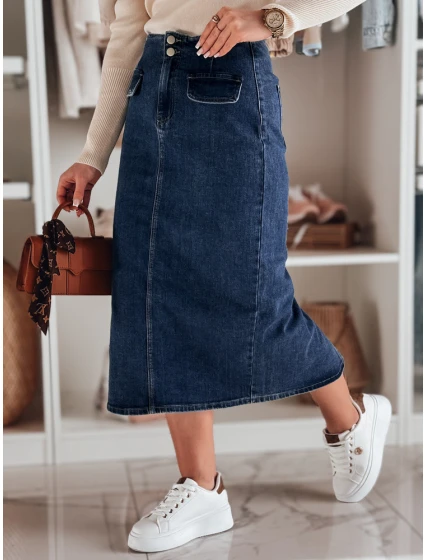 Dámska džínsová maxi sukňa s rozparkom BLUEVIC modrá FashionStreet CY0486 Dámska džínsová maxi sukňa s rozparkom BLUEVIC modrá FashionStreet CY0486