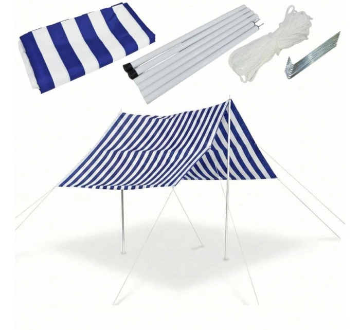 Stan so slnečnou strieškou a tyčami 3X1,7M MODRÝ Stan so slnečnou strieškou a tyčami 3X1,7M MODRÝ