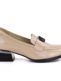 Dámská obuv s ozdobným podpatkem béžová model 22015133 - VINCEZA