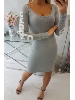 model 18742319 šedé melanžové šaty - K-Fashion model 18742319 šedé melanžové šaty - K-Fashion