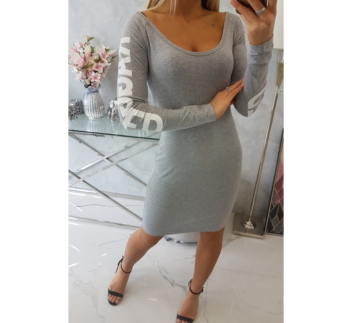Handrové šedé melanžové šaty