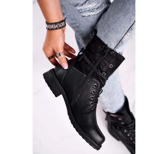 Botki Damskie Workery Czarne Perfecto