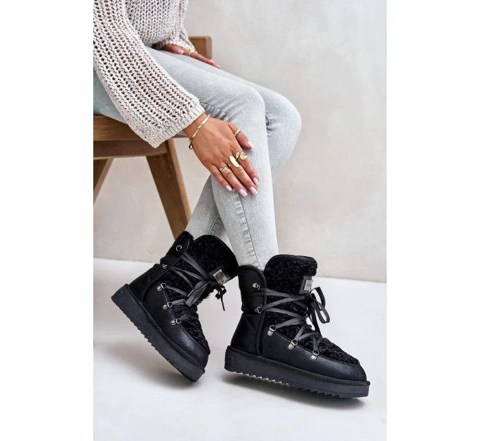 Śniegowce Na Platformie Wegańskie D.Franklin DFSH370004 Czarne Śniegowce Na Platformie Wegańskie D.Franklin DFSH370004 Czarne