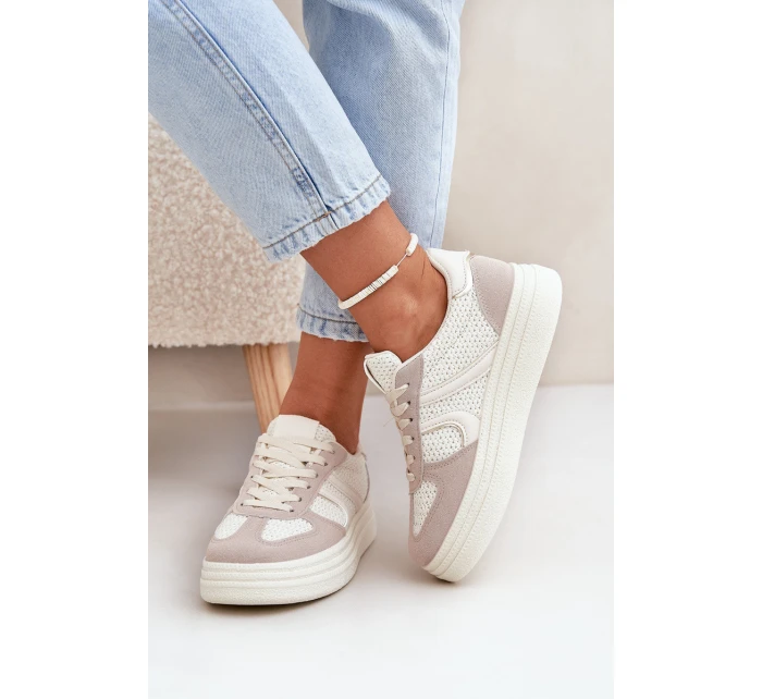 Dámské Tenisky Na Platformě Béžové model 21688256 - Boto