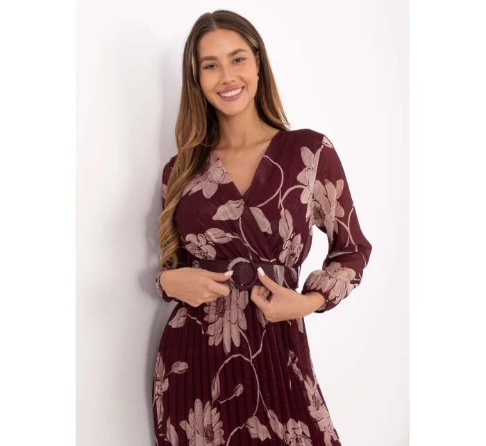 Sukienka IT SK model 21488890 bordowy - FPrice Sukienka IT SK model 21488890 bordowy - FPrice