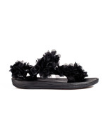 Stylové černé  sandály dámské bez podpatku