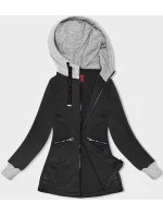 Čierna dámska mikina so svetríkovou kapucňou (AMG-312A) Čierna dámska mikina so svetríkovou kapucňou (AMG-312A)