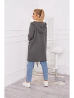 Zateplená bunda s kapucí v grafitové barvě