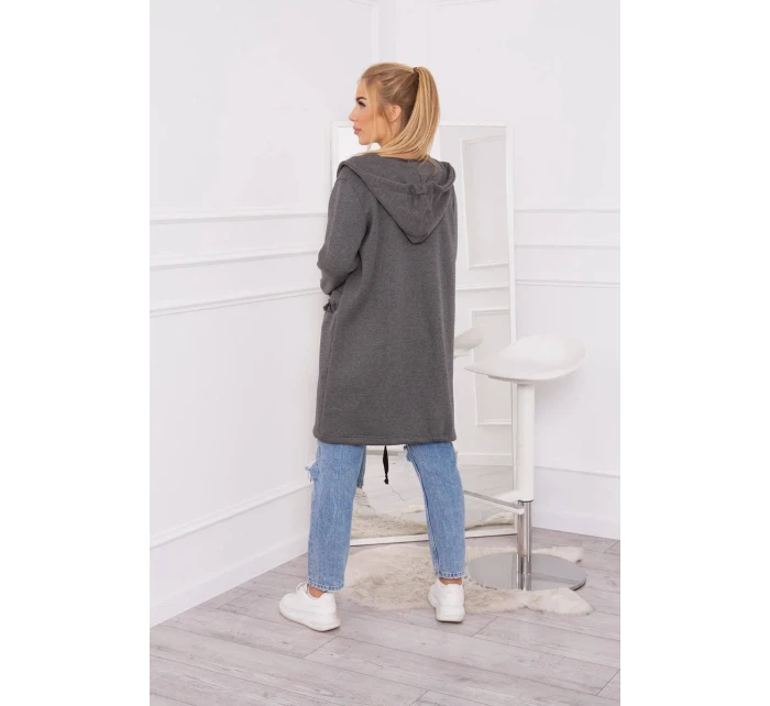 Zateplená bunda s kapucí v grafitové barvě