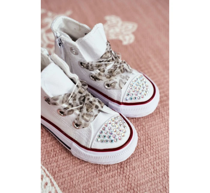 Dětské Tenisky Se Zirkony Bílé Smile Dětské Tenisky Se Zirkony Bílé Smile