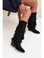 Kůže Boty Kovbojky Dámské S Černé model 21710933 - Boto