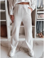 Dámské široké žebrované kalhoty ecru Dstreet model 21985784 - FashionStreet