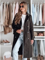 Dámský dlouhý kabát s páskem černý Dstreet model 21986652 - FashionStreet