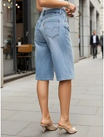 Bermudy damskie jeansowe z wysokim stanem niebieskie model 22152736 - FashionStreet
