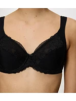 Dámska moderná čipkovaná+bavlnená podprsenka W02 - BLACK - black 0004 - TRIUMPH