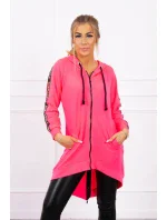 Mikina se zipem na zádech růžová neonová Mikina se zipem na zádech růžová neonová