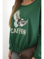 Dámska blúzka s orlom a zelenou farbou Canyon