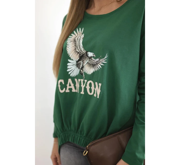 Dámska blúzka s orlom a zelenou farbou Canyon
