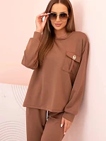 Dámska maslová mikina a nohavice s gumou camel