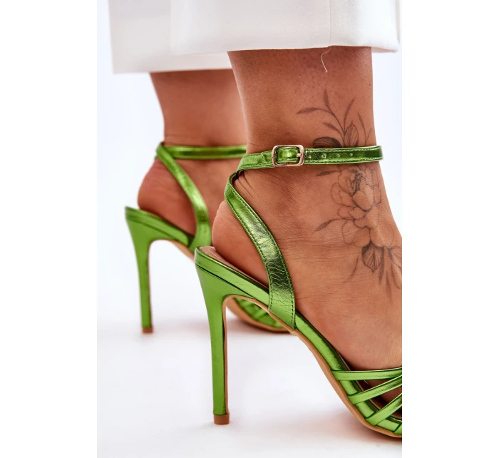Dámské sandály na vysokém podpatku Zelená My Darling Dámské sandály na vysokém podpatku Zelená My Darling