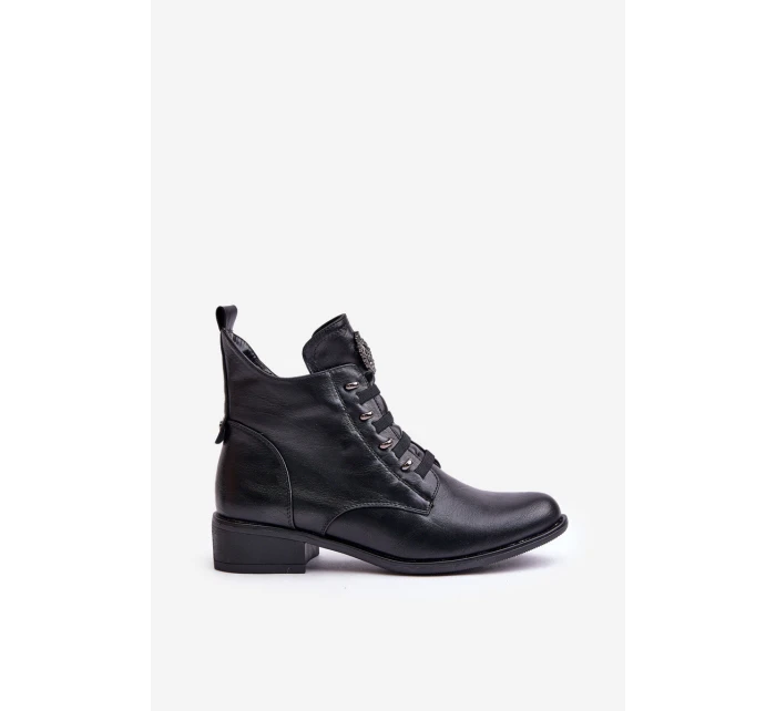Nízké boty s podšívkou na zip s ozdobou černé model 21672290 - Boto Nízké boty s podšívkou na zip s ozdobou černé model 21672290 - Boto