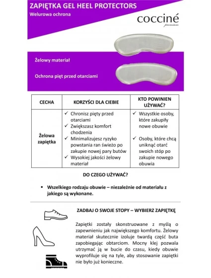 Coccine Gel Heel Protectors Zapiętki Żelowe