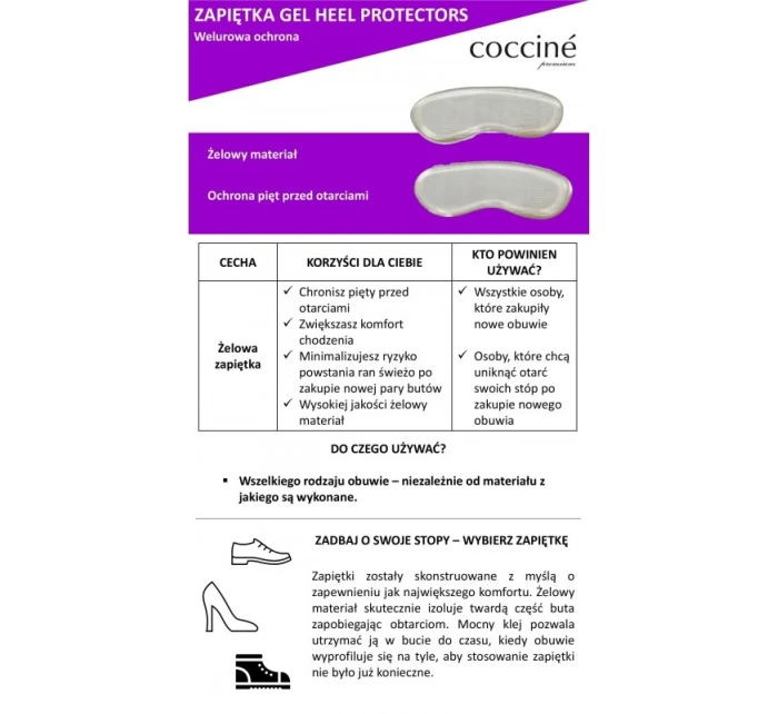 Coccine Gel Heel Protectors Zapiętki Żelowe