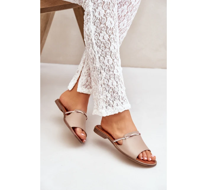 Kožené Pantofle Tmavě Béžové Lewski Shoes model 21682423 - Boto Kožené Pantofle Tmavě Béžové Lewski Shoes model 21682423 - Boto