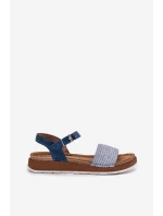 Sandały Damskie Z Plecionką Na Pasku Inblu GS000050 Niebieskie