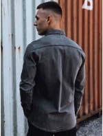 Pánská tmavě šedá džínová košile Dstreet model 21978435 - FashionStreet