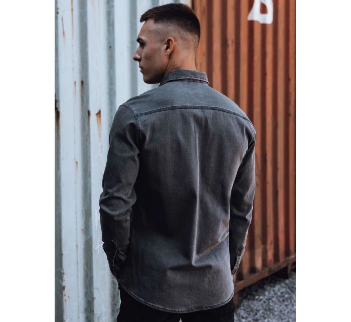 Pánská tmavě šedá džínová košile Dstreet model 21978435 - FashionStreet