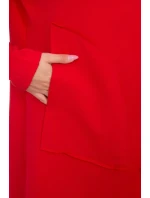 Volná bunda s kapucí v červené barvě Volná bunda s kapucí v červené barvě