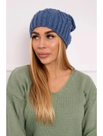 Fleecová čepice Paulina model 18750165 dark denim - K-Fashion Fleecová čepice Paulina model 18750165 dark denim - K-Fashion