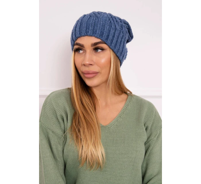 Fleecová čepice Paulina model 18750165 dark denim - K-Fashion Fleecová čepice Paulina model 18750165 dark denim - K-Fashion